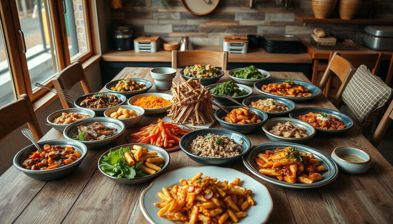 Quick weeknight dinner prepared in a home kitchen