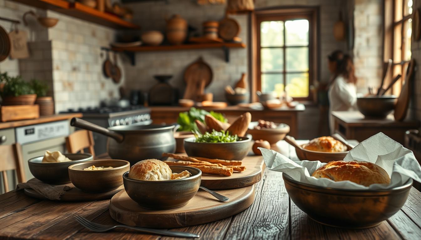 Seasonal meal prepared in a home kitchen