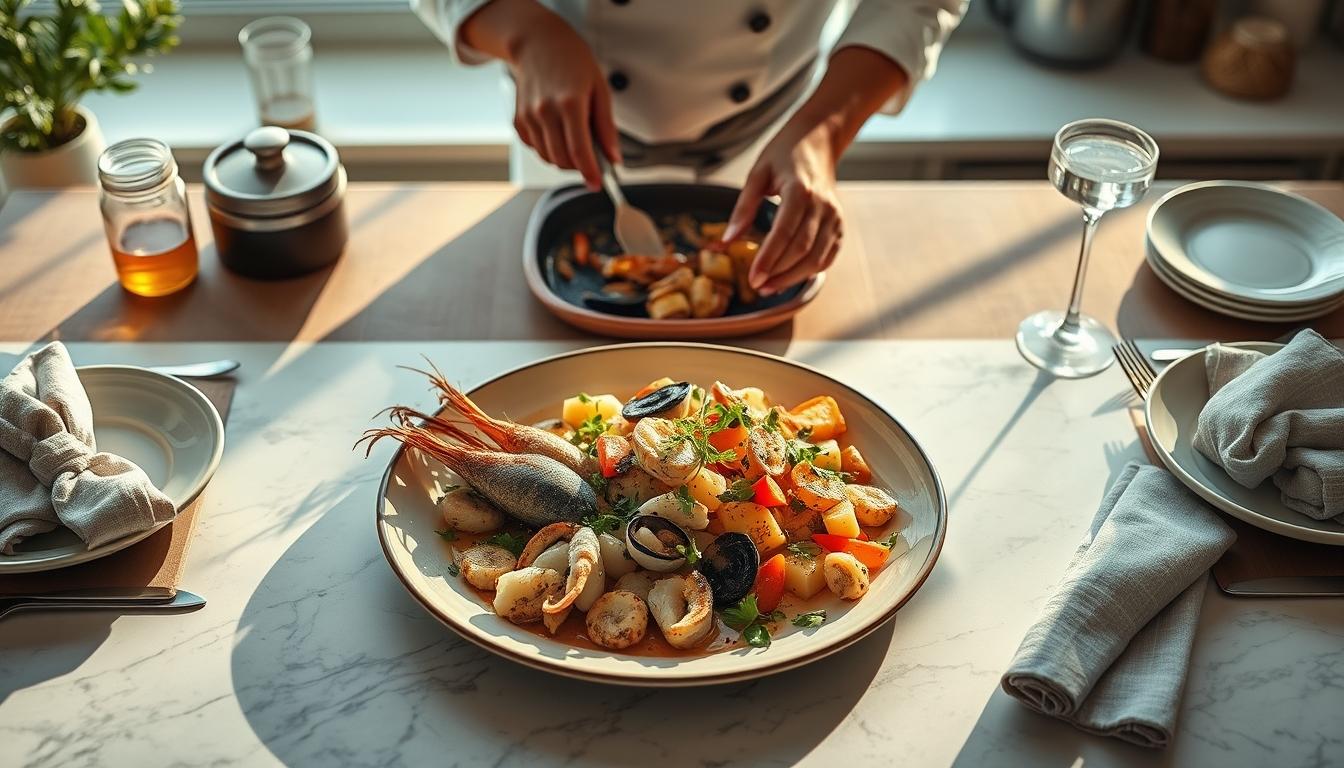 Ingredients prepared for a simple home dinner