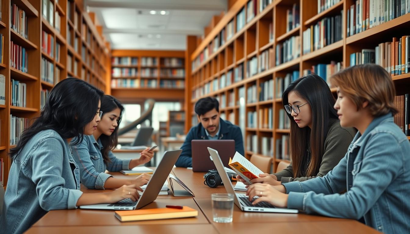 Student preparing for exams with study materials
